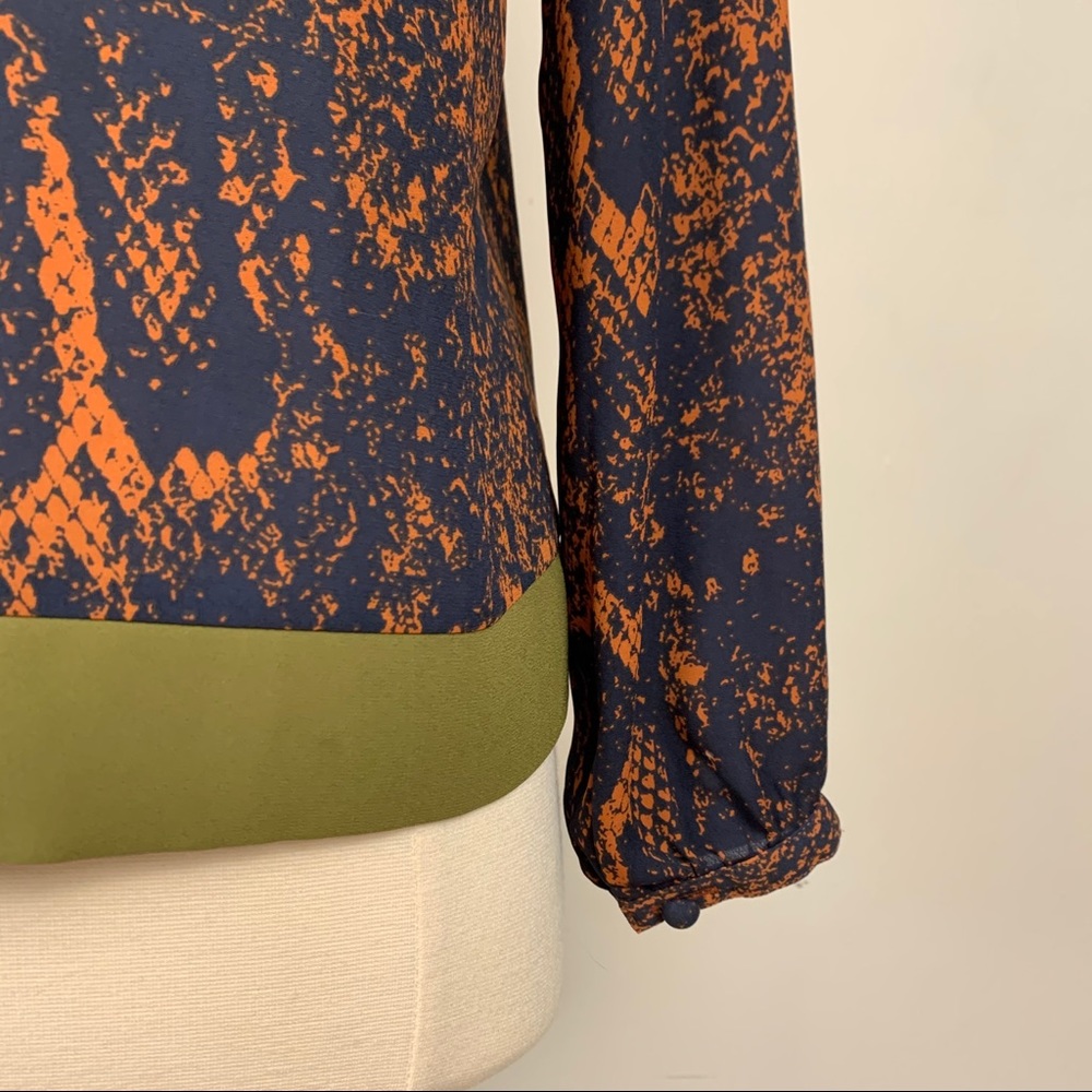 CAbi Orange & Blue Python Patterned Blouse - Picture 11 of 12